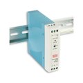 Antaira 20 Watt Series / 24 VDC / 1.00 Amp Industrial Slim Single Output DIN Rail Power Supply MDR-20-24